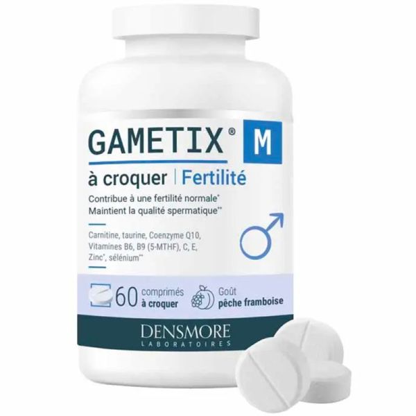 Densmore Gametix M Fertilité Hommes - 60 comprimés à croquer - Soutien fertilité et spermatogenèse