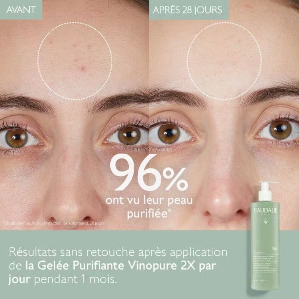 Caudalie Vinopure Gelée Nettoyante Purifiante Bio Peaux Mixtes à Grasses - 385ml