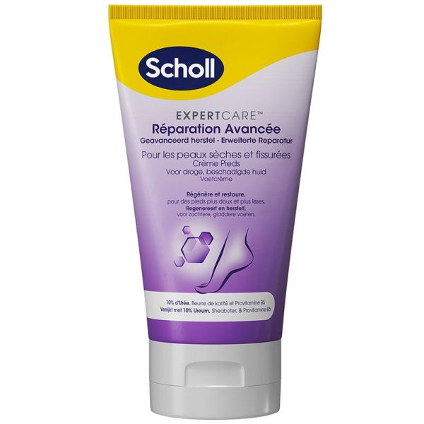 Scholl Crème Réparatrice Intense - 150 ml - Réparation des pieds très secs et abîmés