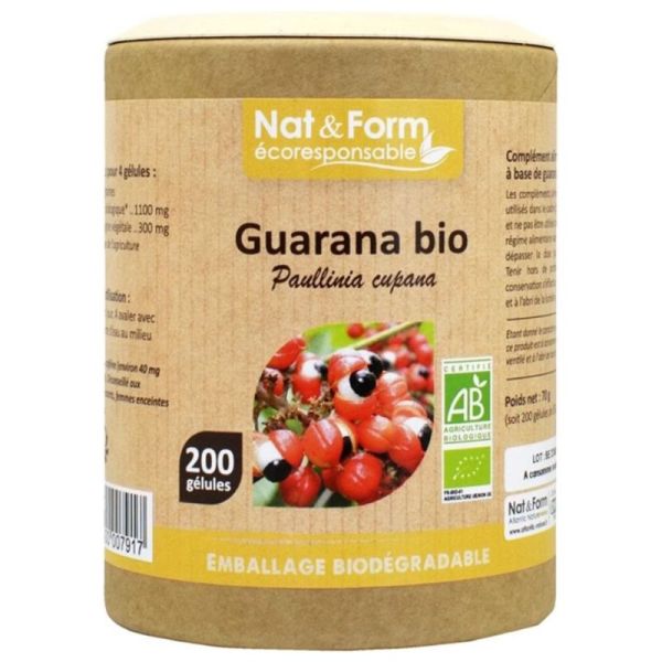 Nat&Form Écoresponsable Guarana Bio Tonus & Vitalité - 200 Gélules