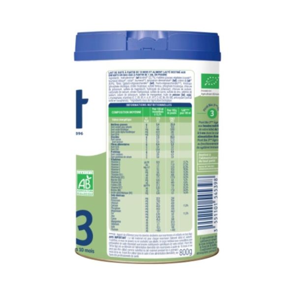 Picot Bio 3ème âge (dès 10 mois) 800 g lait en poudre - Soutient le système immunitaire