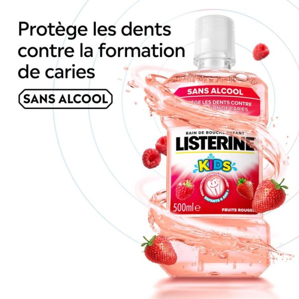 Listerine Kids Bain de Bouche Fruits Rouges 500ml – Protection carie