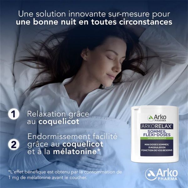 Arkopharma Arkorelax Sommeil Flexi-Doses - 60 Mini Comprimés Sublingaux