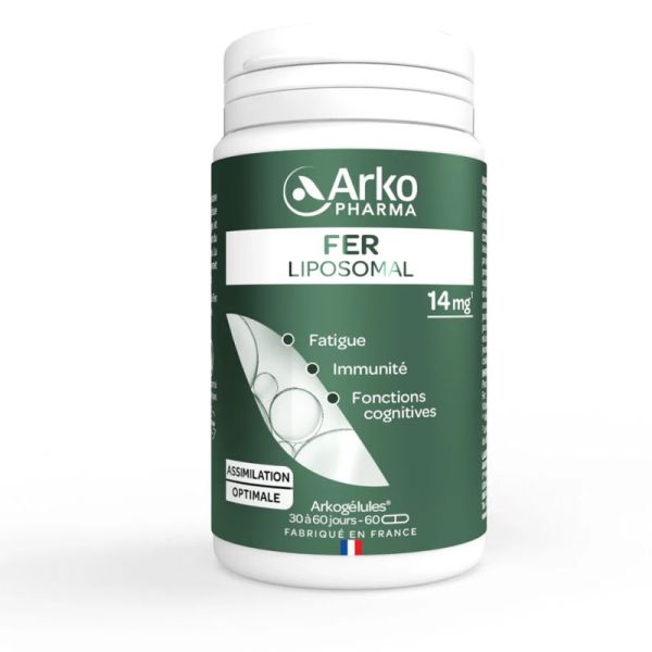 Arkopharma Arkogelules Fer Liposomal 60 Gélules – Énergie, immunité et réduction de la fatigue