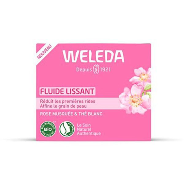 Weleda Fluide Lissant Bio - Rose Musquée & Thé Blanc - Pour les Peaux Normales à Mixtes - 40ml