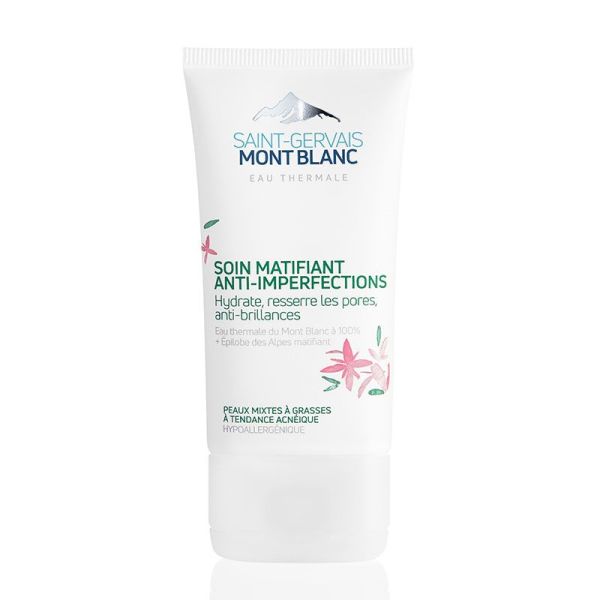 Saint-Gervais Mont Blanc Hydratant Matifiant Anti-Imperfections - 40 ml - Peaux Mixtes à Grasses à Tendance Acnéique