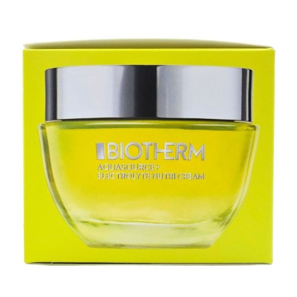 Biotherm Aquasource+ Electrolyte Nutri Cream 50 ml - Crème Hydratante 72H Visage, Yeux et Lèvres