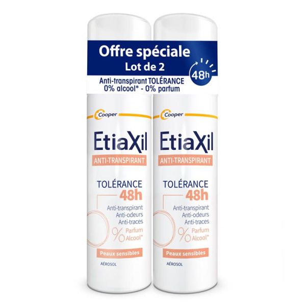 Etiaxil Anti-Transpirant Tolérance Spray 48H - Lot de 2 x 150ml