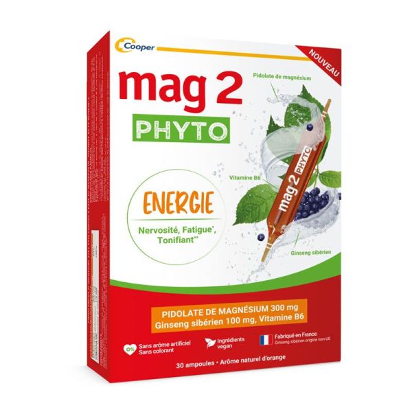 Cooper Mag 2 Solution Buvable - Déficit de Magnésium - Nervosité & Crampes - 30 ampoules