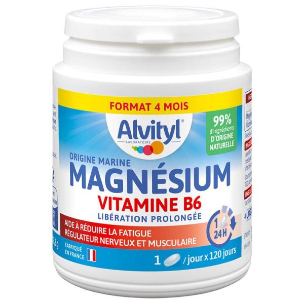 Alvityl Magnésium Vitamine B6 - 120 comprimés - Aide à réduire la fatigue