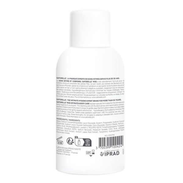 Saforelle Miss Soin Intime et Corporel 100 ml - Nettoyant Apaisant dès 2 ans