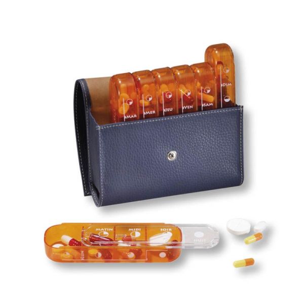 Cooper Pilbox Maxi Pilulier Semainier - Fauve ou Marine - 1 pièce - Organisation simple et accessible
