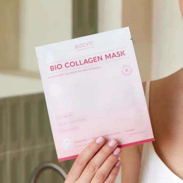Biocyte Bio Collagen Mask Unitaire - Masque visage hydrogel anti-âge, repulpant et éclat effet "Glass Skin"