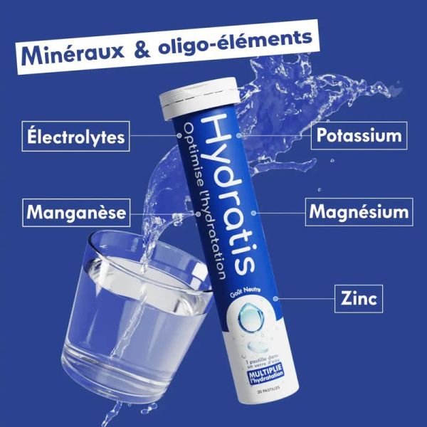 Hydratis Solution d'Hydratation Neutre - 20 Pastilles Effervescentes