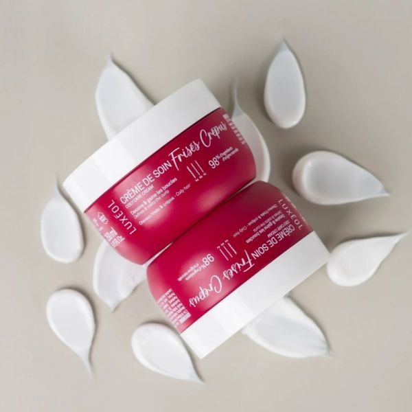 Luxéol Crème de Soin Frisés & Crépus Pot 250 ml - Nourrit au quotidien, redéfinit les boucles et protège contre les frisottis sans rinçage