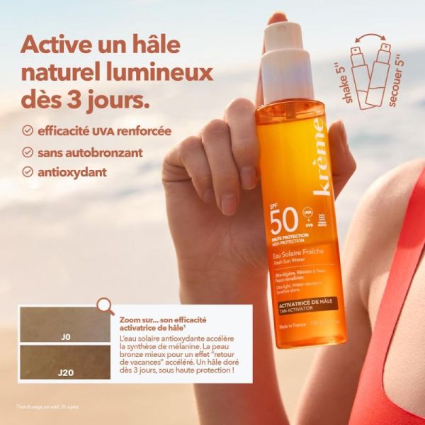 Krème Eau Solaire Fraîche SPF50 - 150ml - Protection solaire et hâle naturel