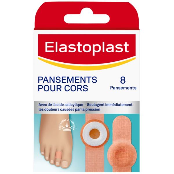 Elastoplast Pansements Cors - 8 pansements - Soulage la pression et aide à éliminer les cors
