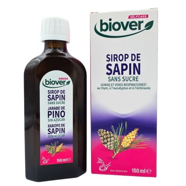 Biover Sirop de Sapin Sans Sucre 150 ml - Confort de la gorge