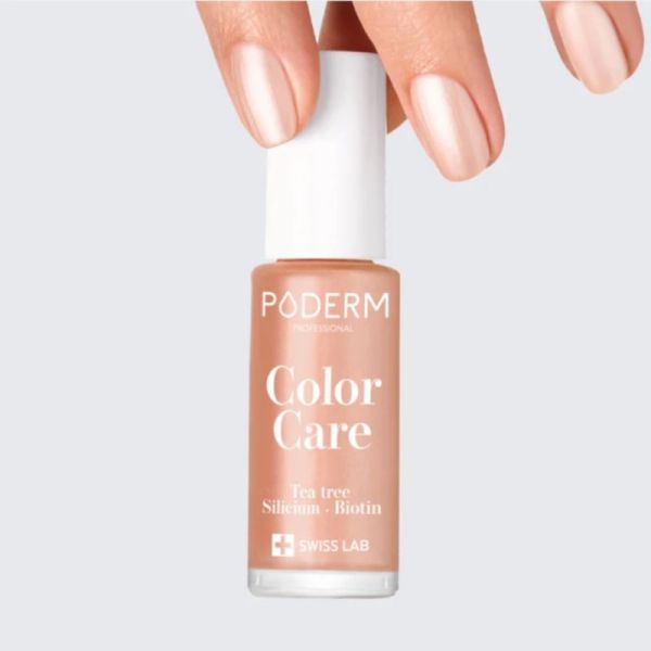 Poderm Vernis Color Care Tea Tree Or Brillant 8 ml - Vernis soin doré scintillant longue tenue