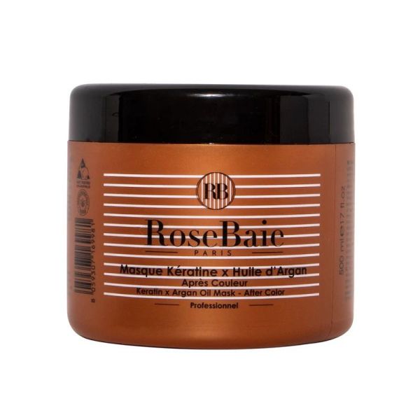RoseBaie Masque Kératine & Huile d’Argan Cheveux Colorés - 500ml