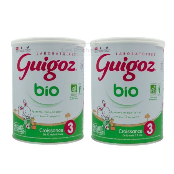 Lait croissance 3 bio 10 mois à 3 ans 2x800g