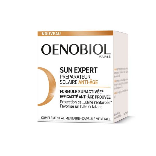 Oenobiol Sun Expert Préparateur Solaire Anti-âge - 30 Capsules -  Préparation de la peau au soleil