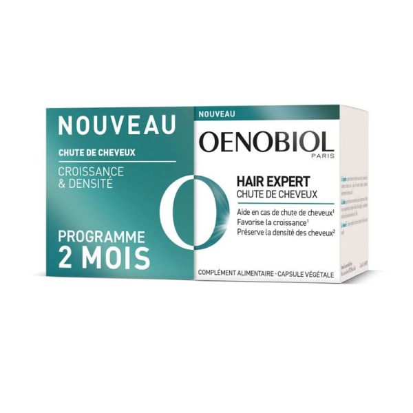 Oenobiol Hair Expert Chute de Cheveux - Lot de 2 x 60 Capsules - Force, Vitalité & Pousse