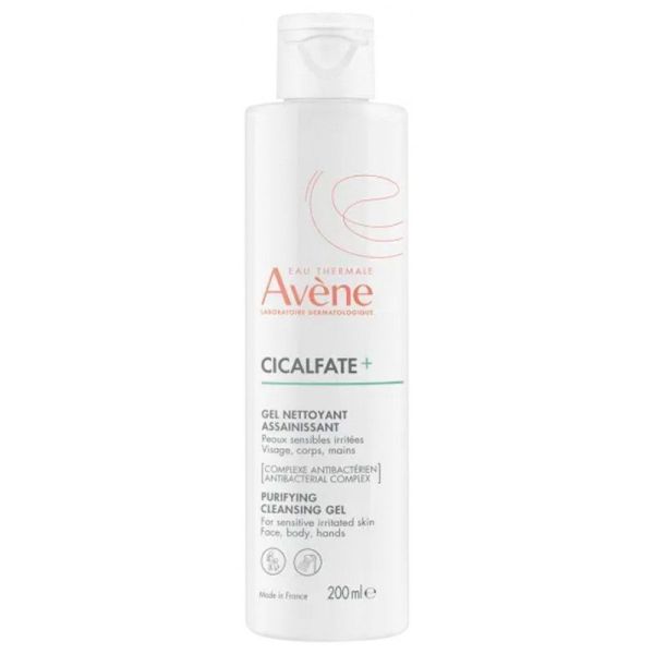 Avène Cicalfate + Gel Nettoyant Assainissant - 200 ml - Nettoie et apaise les zones irritées sensibles