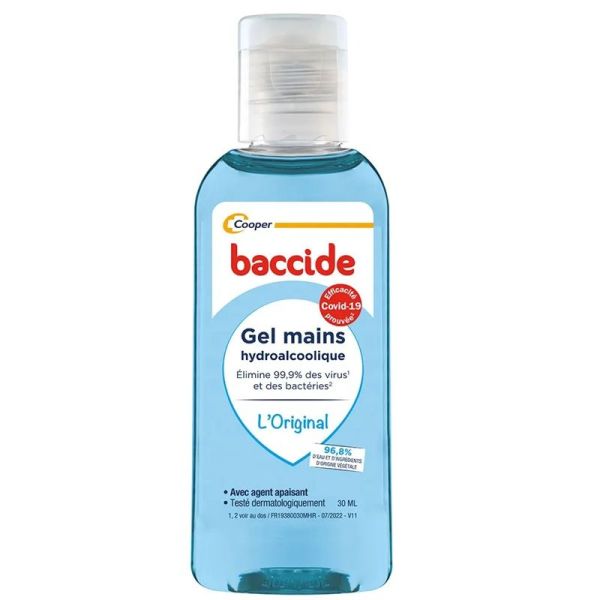 Cooper Baccide Gel Hydroalcoolique Mains Sans Rinçage Parfum Classique - 30ml