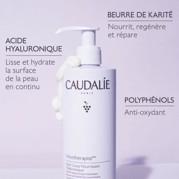 Caudalie Vinotherapist Soin Corps Nourrissant Hyaluronique 400ml – Hydratation et éclat