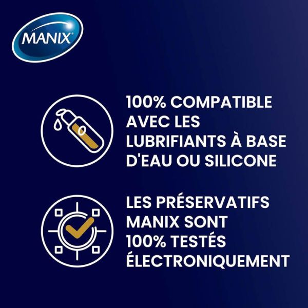 Manix Contact Préservatifs Ultra-Fin + Extra Lubrifié - 10 préservatifs