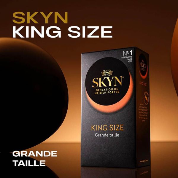 Skyn King Size - Préservatifs Grandes Tailles - Sans Latex - 10 Préservatifs