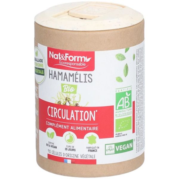 Nat&Form Hamamélis Bio - 90 gélules - Confort circulatoire et légèreté des jambes