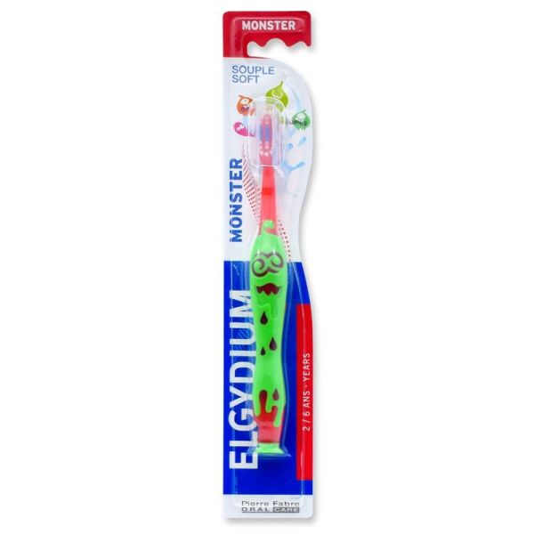 Elgydium Brosse à Dents KIDS MONSTER 2-6 ans - 1 unité