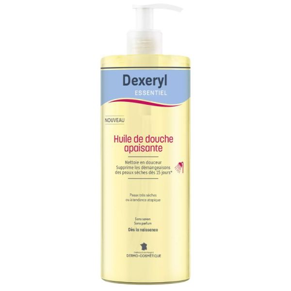 Dexeryl Essentiel Huile de Douche Apaisante - 500 ml - Peaux Sèches et Atopiques