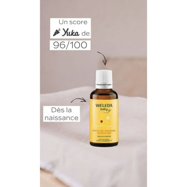 Weleda Bébé Huile de Massage Ventre de Bébé 50ml – Apaisement et hygiène