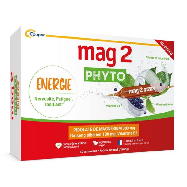 Cooper Mag 2 Solution Buvable - Déficit de Magnésium - Nervosité & Crampes - 30 ampoules