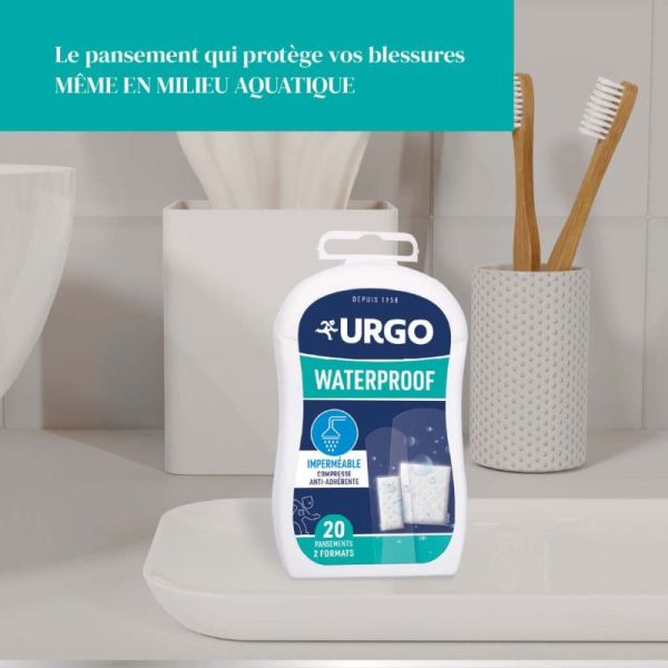URGO 20x Pansements Waterproof Étanches – protection des plaies même sous l'eau