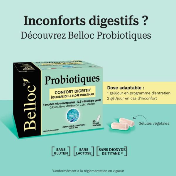 Belloc Probiotiques Confort Digestif 30 gélules