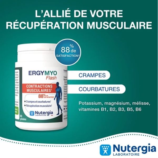 Nutergia Ergymyo Flash 60 Gélules – Crampes et récupération musculaire