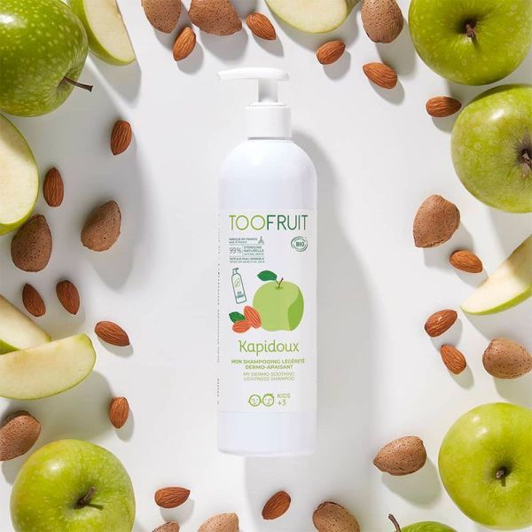 Toofruit Kapidoux Shampoing Enfants - 400ml - Pomme-Amande - Idéal pour cuir chevelu sensible
