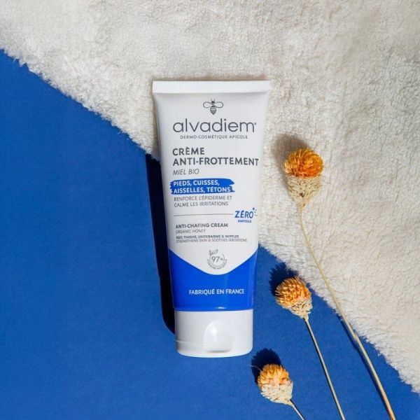 Alvadiem Crème Anti-Frottement au Miel Bio 75ml - Pieds, cuisses, aisselles, tétons