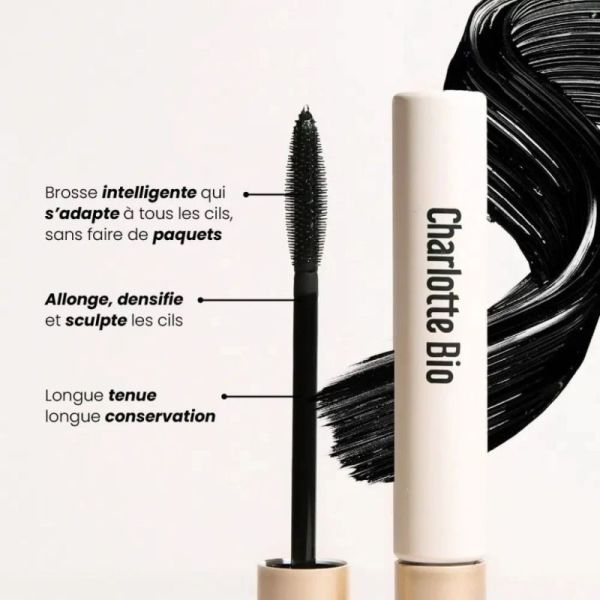 Charlotte Bio Mascara Volume Boost Naturel Noir 8ml - Densifie et sublime le regard des yeux sensibles