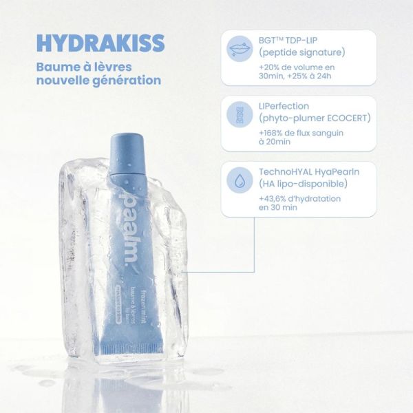 Paalm Baume à Lèvres Hydrakiss Frozen Mint 15 ml – Baume à lèvres repulpant extrême et hydratant transparent glossy