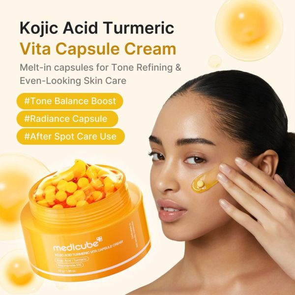Medicube Crème Capsule Vita Curcuma et Acide Kojique 53g – Éclat et anti-taches