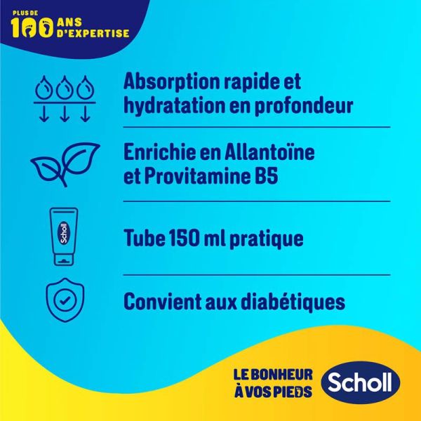 Scholl Crème Nutrition Intense Peaux Très Sèches, Dures, Rugueuses - 150 ml - Soin des pieds