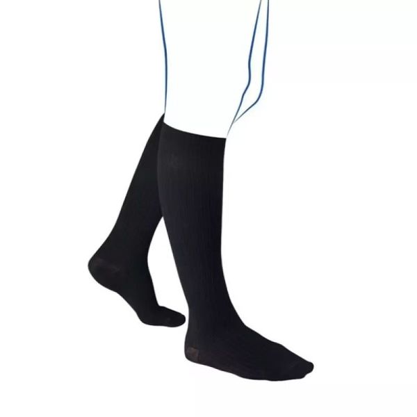 Thuasne Venoflex Fast2 Lin Chaussettes de Contention Homme Noir - Long - Taille 1