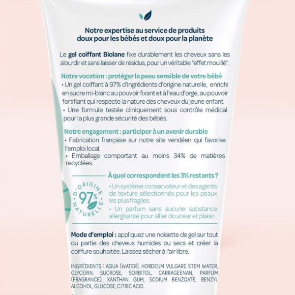 Biolane Gel Coiffant Enfant 100ml – Fixation douce effet mouillé