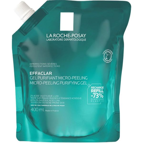 La Roche-Posay Effaclar Gel Purifiant Micro-Peeling 400ml – Anti-imperfections sévères
