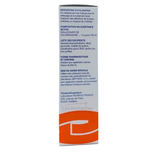 Septivon 1,5% Solution Pour Application Cutanée Flacon de 250 ml